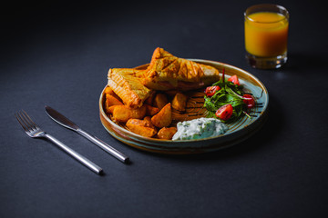 Perfect breakfast with cheese
