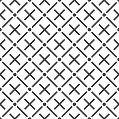Seamless abstract geometric pattern with crosses and lines. Modern stylish texture