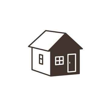Home vector icon. House in positive-negative design style.