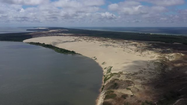 Aerial footage of Parnidzio dune in Nida, Lithuania