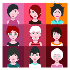 People avatars, Vector women, men avatar