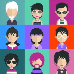 People avatars, Vector women, men avatar