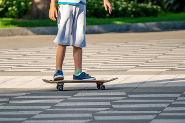 Young skateboarder in Batumi park, sport life