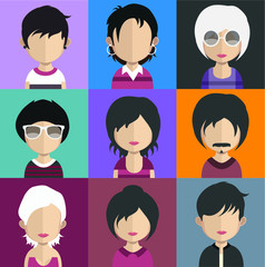 People avatars, Vector women, men avatar