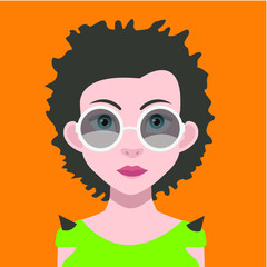 Avatar face with hair and eyebrow - Vector