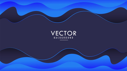 Light Blue Gradient Wavy, Wave, Fluid, Liquid, Papercut Abstract Modern Vector Design Background with Blank Space