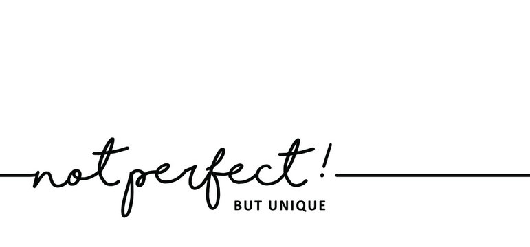 Naklejki Slogan not perfect ! Vector best success quotes Relaxing and chill, positive, motivation and inspiration message concept Make it happen, believe in yourself slogans Happy, think big Fitness ideas.