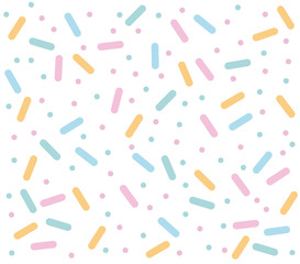 Candy pattern on white background.  Donut seamless pattern on white background. Confetti  pattern  vector. 