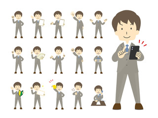 ビジネスマン全身ポーズセット