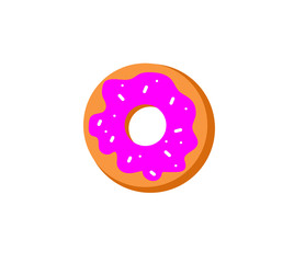 Donut with strawberry cream vector