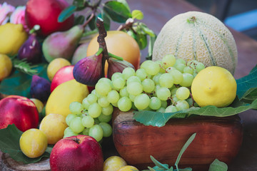 composition of fruits and vegetables - freshness and naturalness - healthy food concept