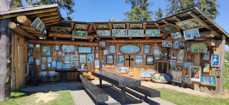 A view of the museum of paintings in the village of Klin in Slovakia