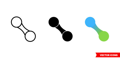 Fusion icon of 3 types color, black and white, outline. Isolated vector sign symbol.