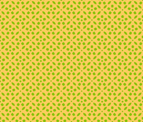 seamless pattern with yellow flowers and green leaves