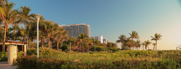 view of the hotels in miami beach on south beach florida 