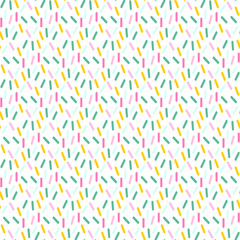 Fototapeta na wymiar Ice cream confetti sprinkle seamless vector pattern