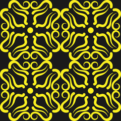 Geometric background Seamless Pattern Black and Yellow Vector Image