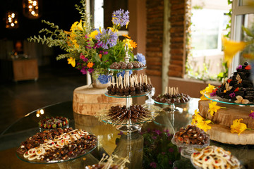 Assorted candy table for parties and weddings