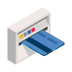 Banking & finance, Atm machine, Isometric 3D icon.