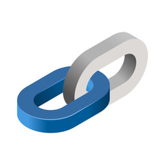 Banking & finance, Chain connect, Isometric 3D icon.