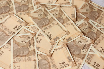 Mumbai, Maharashtra/India- August 16 2020: Indian currency notes background wallpaper. Cash is the key  to running the economy.