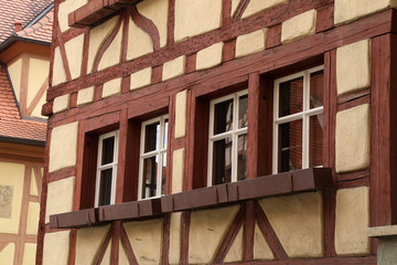 Facades of houses in the old style