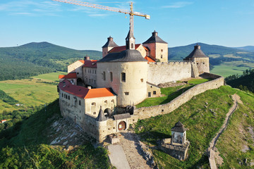 Fototapeta na wymiar Aerial view of Krasna Horka castle in Slovakia