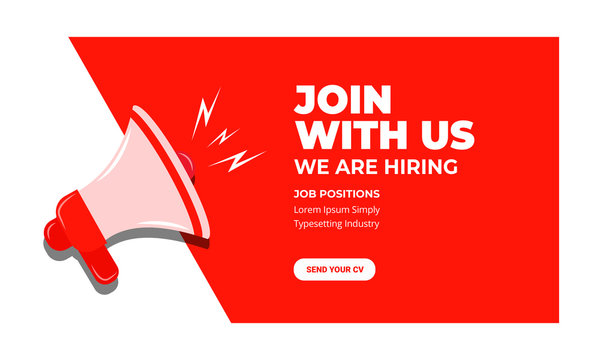 join with us, we are hiring banner, vector