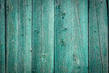 Fototapeta na wymiar Background from wooden old boards of turquoise color.