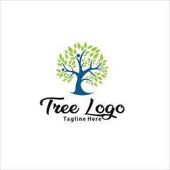 Obraz premium oak tree logo design template silhouette vector icon