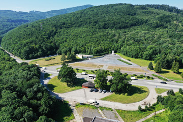 Fototapeta na wymiar Aerial view of Dargovsky priesmyk in Slovakia