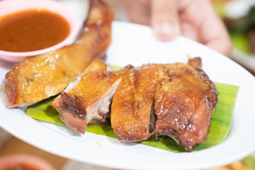 Thai chicken grilled style with Thai spicy sauce