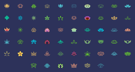 abstract flower design template set, suitable for a beauty business logo