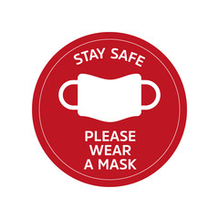 Please wear mask icon vector signage
