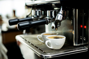 Coffee machine espressos shot .