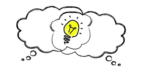 Comic brain electric lamp idea doodle. FAQ, business loading concept. Fun vector light bulb icon or sign ideas. Brilliant lightbulb education or invention pictogram banner
