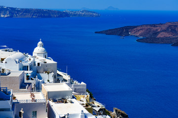 santorini island greece - obrazy, fototapety, plakaty