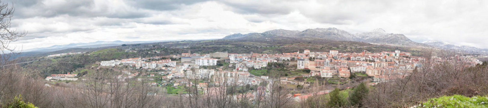 Salamanca. Aerial view in village of Bejar. Spain.