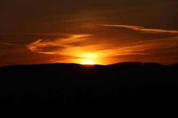 sunset in the mountains