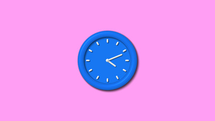 12 hours 3d wall clock icon on pink light background,New 3d clock icon