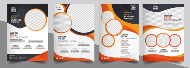 Fotobehang Brochure design, cover modern layout, annual report, poster, flyer in A4 with colorful triangles © CWDesign