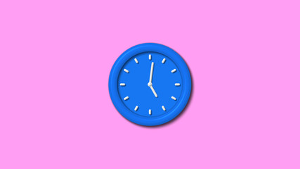 12 hours 3d wall clock icon on pink light background,New 3d clock icon