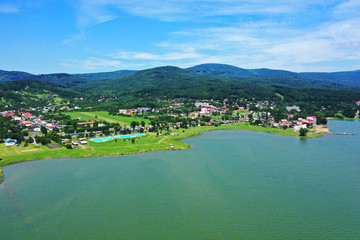Fototapeta na wymiar Aerial view of Zemplinska Sirava reservoir in Slovakia