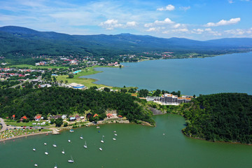 Fototapeta premium Aerial view of Zemplinska Sirava reservoir in Slovakia