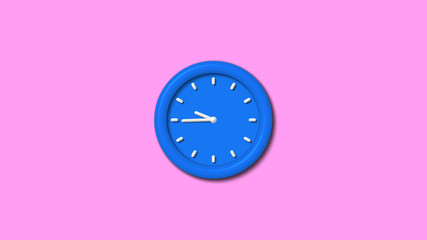 New aqua color 3d wall clock icon on pink background,3d clock icon
