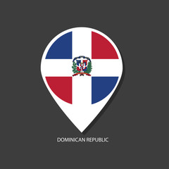Dominican Republic flag Vector marker with flags.