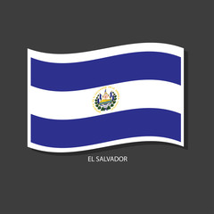El Salvador flag Vector waving with flags.