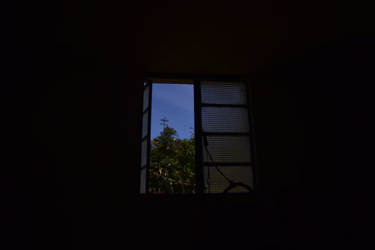 window in the dark