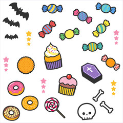Halloween Party Candy and Decoration Parts Set / With Lines