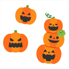 Halloween Jack-O-Lantern Various Face Set / No lines